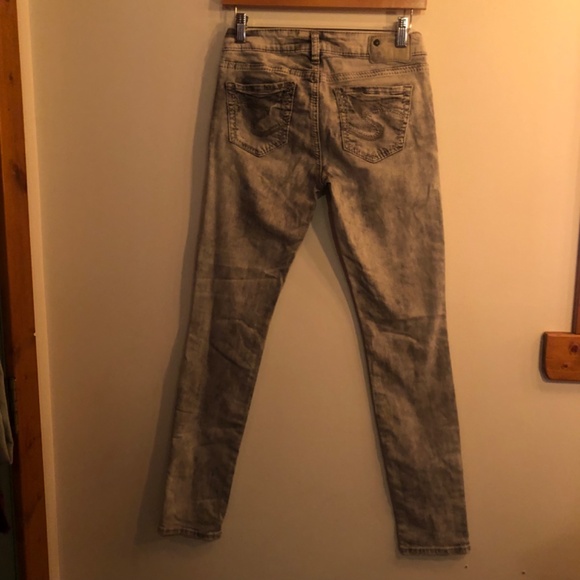 2 for 25$ AIKO SKINNY SILVER JEANS grey stone wash stretchy W 26 L 31 - Picture 3 of 5